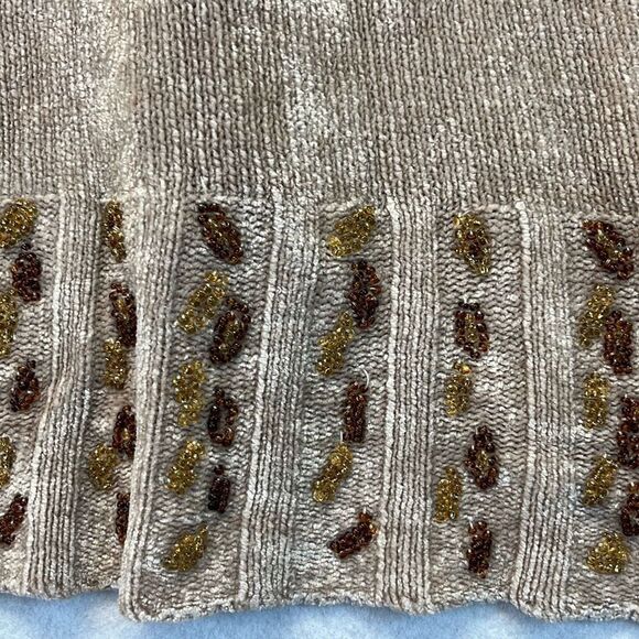 STORYBOOK KNITS Cardigan Sweater Women's 2X Tan Faux Fur Animal Print Trim - Picture 12 of 13